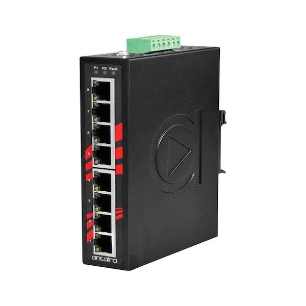8-Port Industrial Gigabit Unmanaged Ethernet Switch, w/8-10/100/1000T